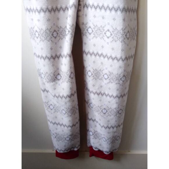 NEW Macys Family Pajamas PJ Men M Winter Fairisle Onesie Hood Pockets Soft Plush - Picture 7 of 13